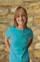 CalinKid-Turquoise Photo du tee-shirt spécial chimio pour enfant à manches courtes