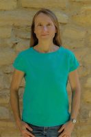 Calinea-Turquoise Photo du tee-shirt spécial chimio pour femme à manches courtes