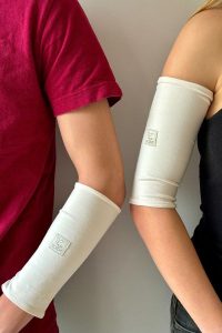 Eclipseo_Trapeze_Ecru_duo Manchons de protection pour fistule dialyse bras et PICC Line